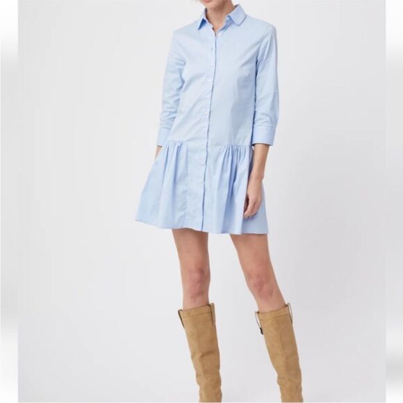 The Shirt by Rochelle Behrens in Soft Blue 100% Tencel size medium- EUC! - Picture 1 of 15